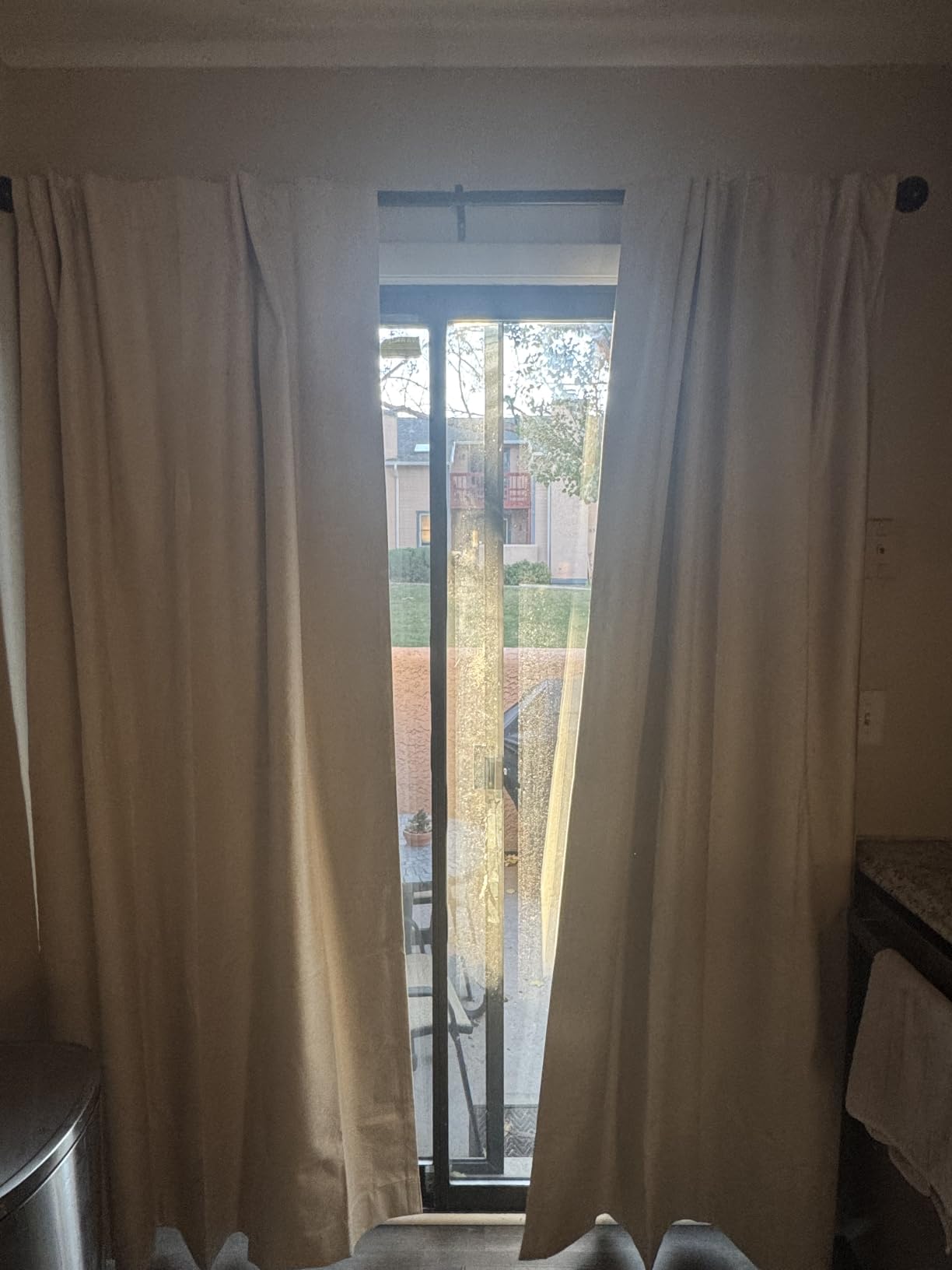 Linen Total Blackout Curtains for Bedroom Living Room 84 Inch, Cream customer photo 1