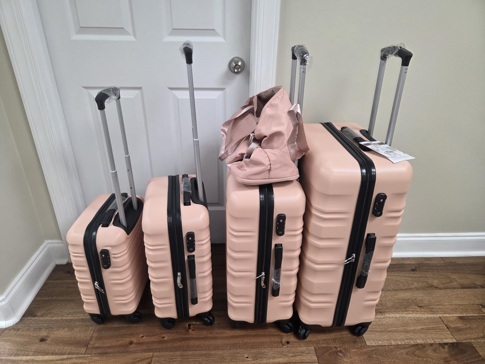 LONG VACATION Luggage Set 6 Piece Luggage ABS hardshell TSA Lock Spinner Wheels Luggage Carry on Suitcase (NAVY, 6 piece set) customer photo 2