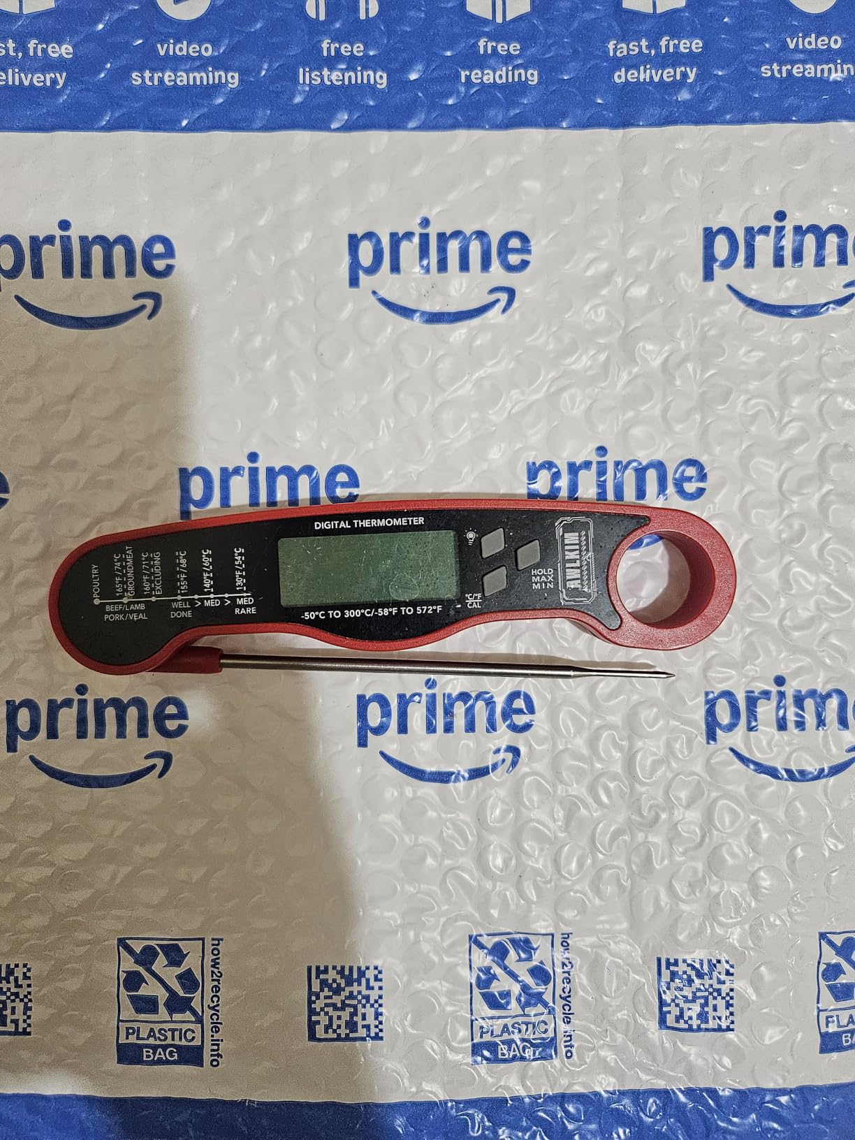 AWLKIM Meat Thermometer Digital, Instant Read Food Thermometer, Red customer photo 1