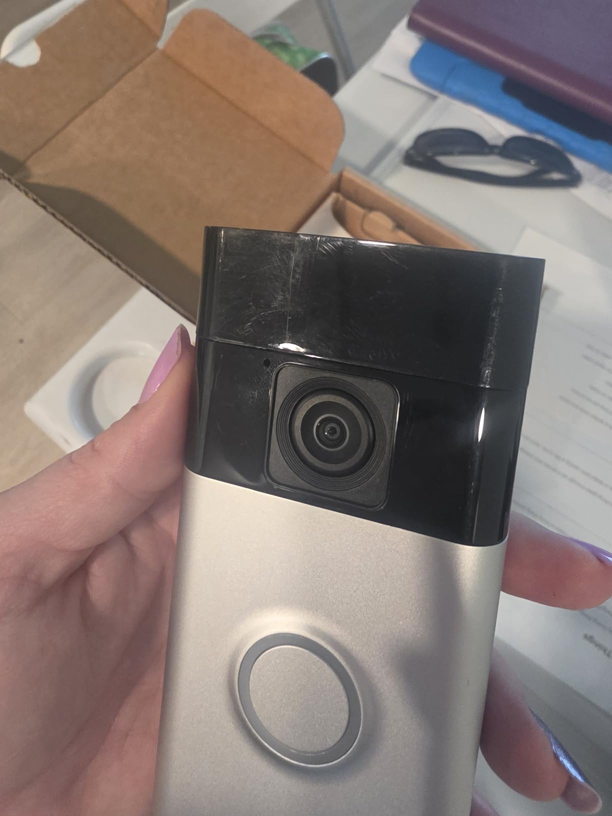 Like-New Ring Battery Doorbell, Home or business security with Head-to-Toe video, Live View with Two-Way Talk, and Motion Detection & Alerts, Venetian Bronze customer photo 2