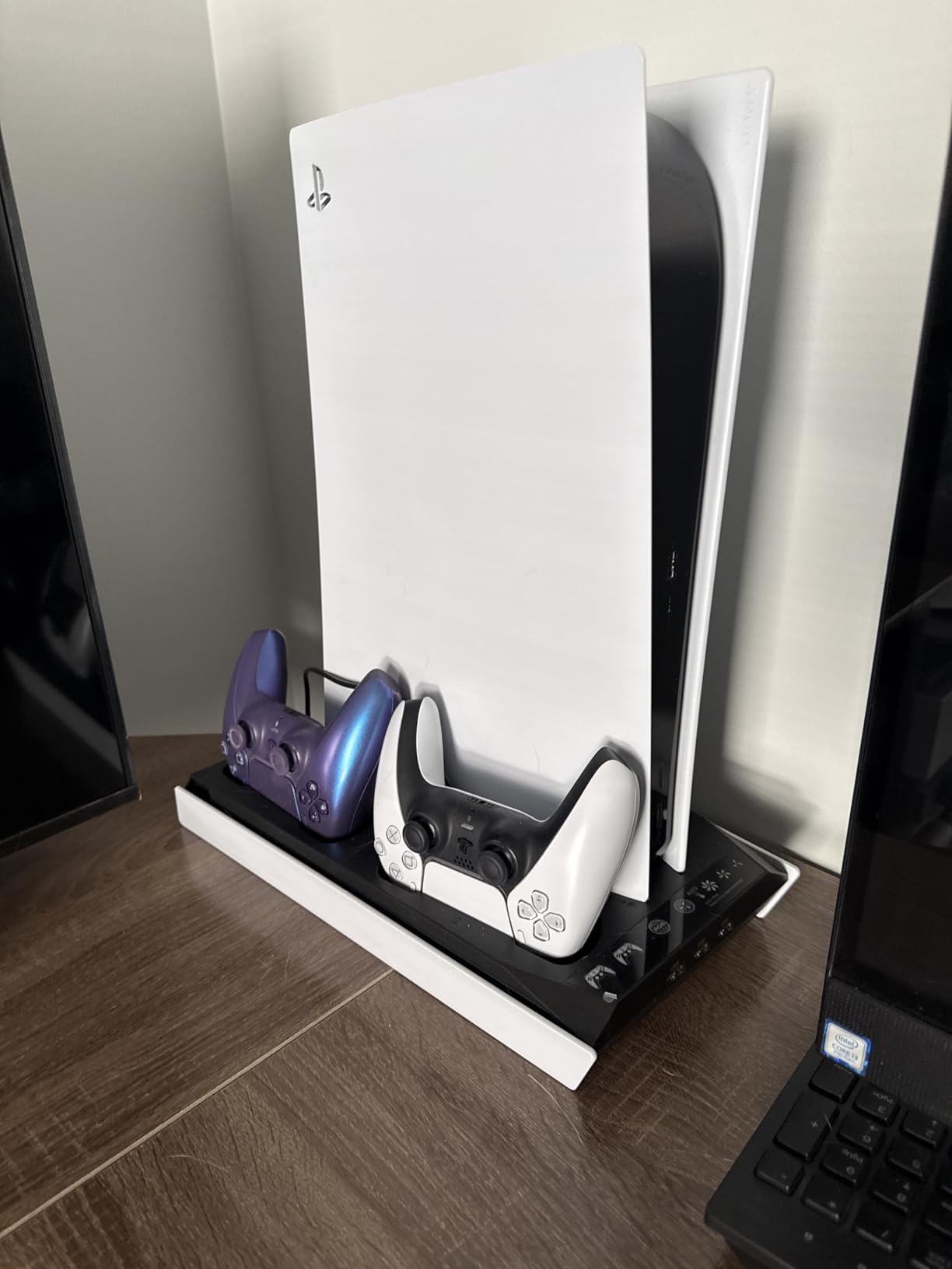 PS5/Slim/Pro Stand for Disc & Digital Console, PS5 Cooling & Charging Station with RGB Lights, PS5 Controller Charger Built-in 3 Level & AUTO Adjustable Fan, Accessories for PlayStation 4 Chargers customer photo 2