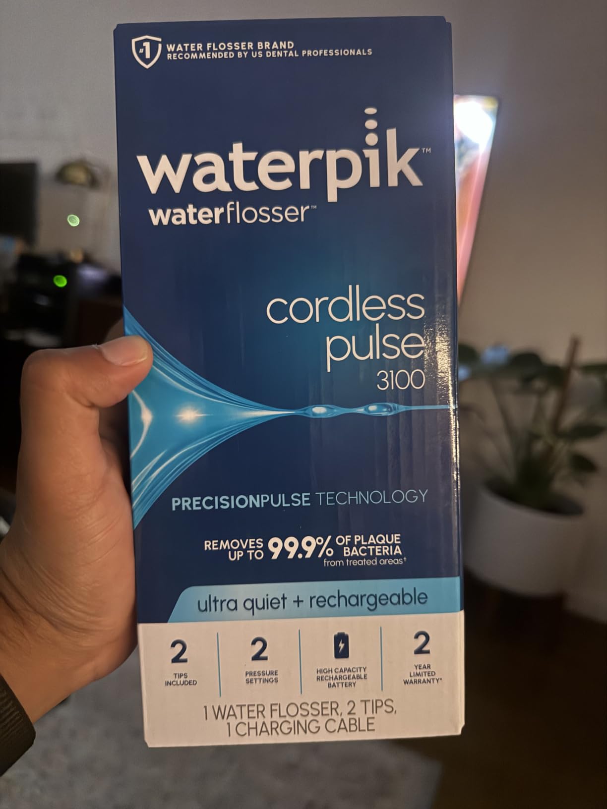 Waterpik Cordless Pulse 3100 Portable Water Flosser, Rechargeable, White customer photo 1