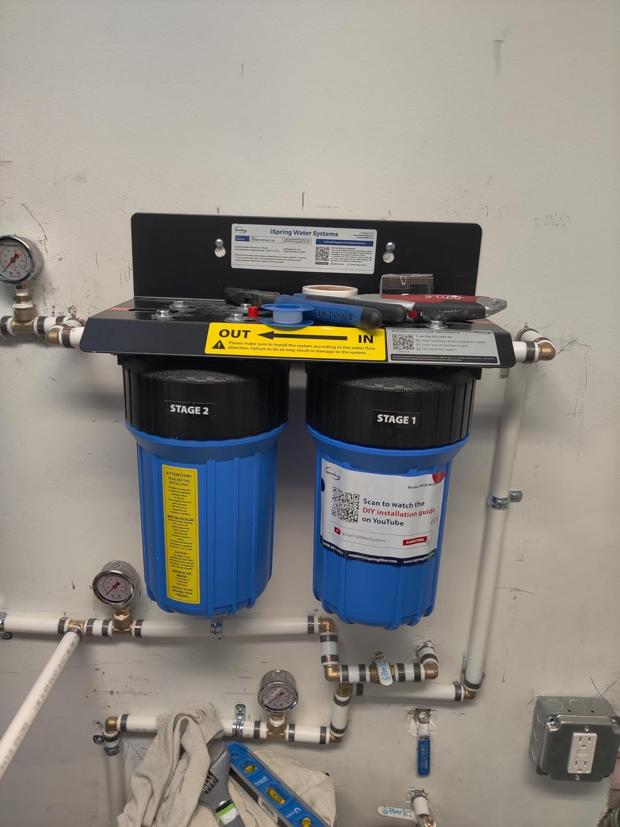 iSpring PFAS & Heavy Metals Whole House Water Filter System, SGS-Tested to Reduce 99% PFAS, 2-Stage Filtration Removes Lead, Heavy Metals, Chlorine, Sediment & Odor, 1” Inlet/Outlet Model: WGB21B-PFKS customer photo 1