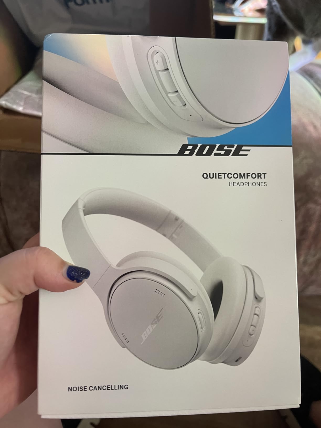 Bose QuietComfort Headphones - Wireless Bluetooth Headphones, Active Over Ear Noise Cancelling and Mic, USB-C Charging, Deep Bass, Up to 24 Hours of Playtime, Moonlight Grey - Limited Edition Color customer photo 1