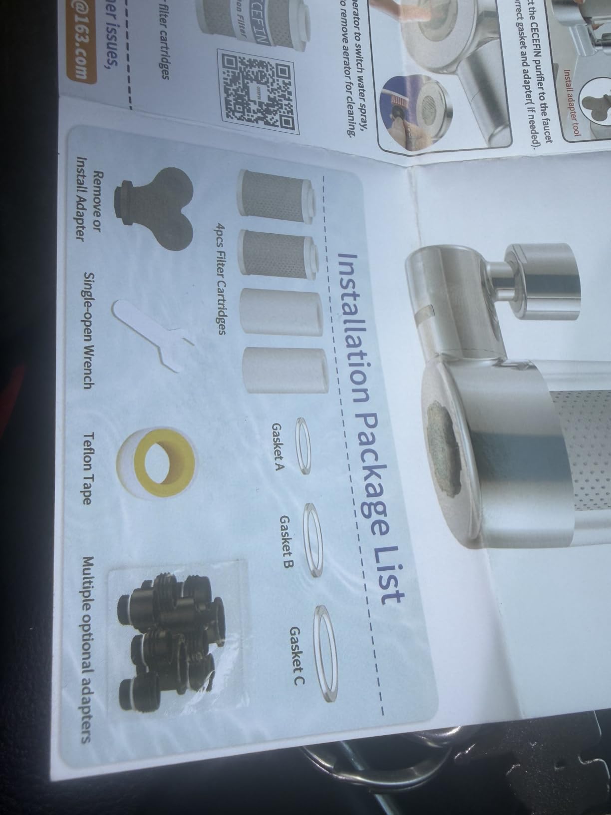 KLLEYNA Pull-Down Faucet-Mount Water Filters - (22 Adapters) Swivel 720° Sink Tap Filtration, ACF Reduce 99% Chlorine for Great Taste, 528 Gallon Purifier Kitchen/Bathroom, 2-Mode Spray(Silver) customer photo 1