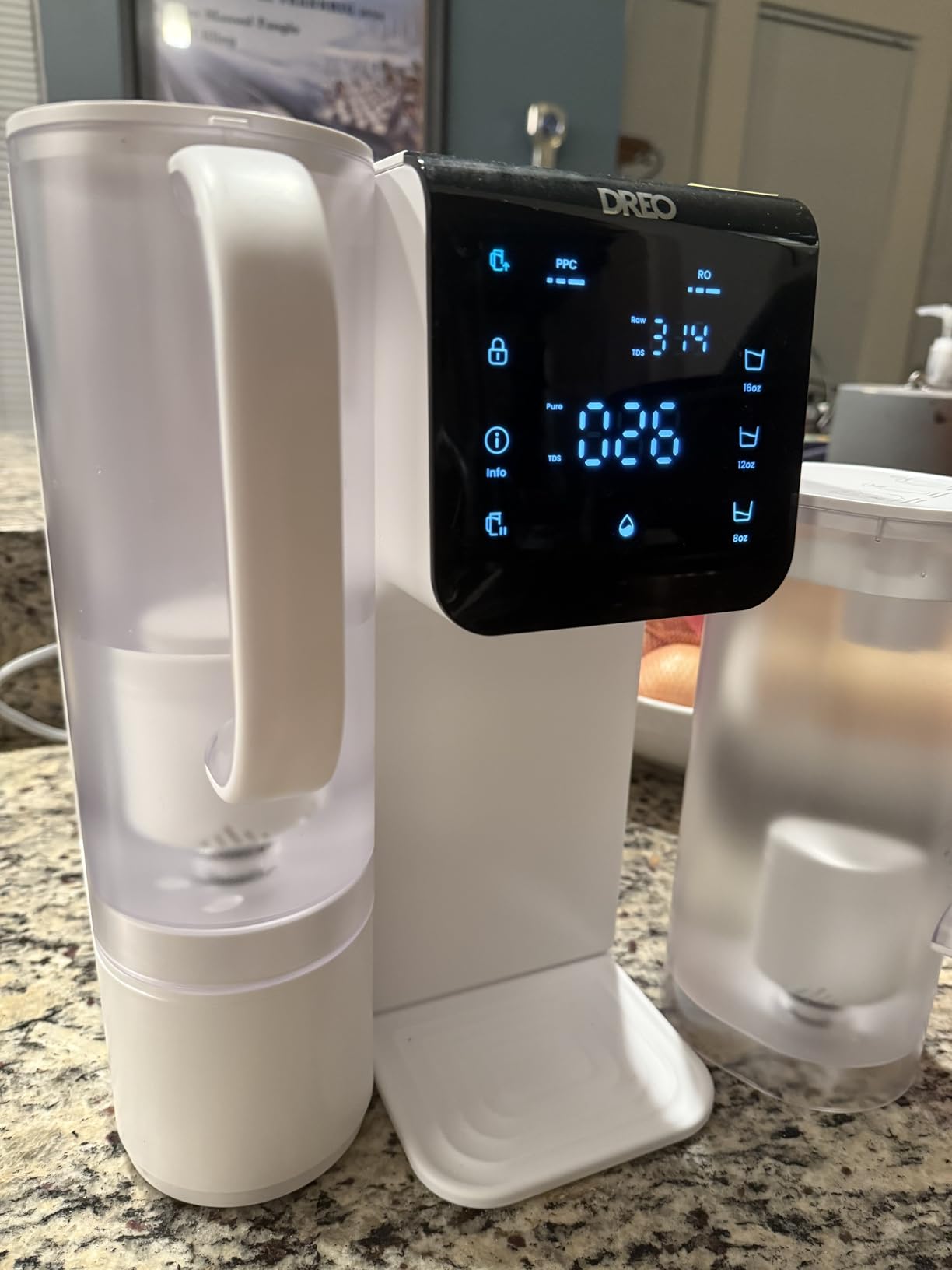 DREO Reverse Osmosis Water Filter Countertop, 7-Stage RO Water Filtration System, Installation-Free, Reduce TDS, Water Filter Pitcher for Home, Kitchen, 3:1 Pure to Drain, WF511 Upgraded customer photo 2
