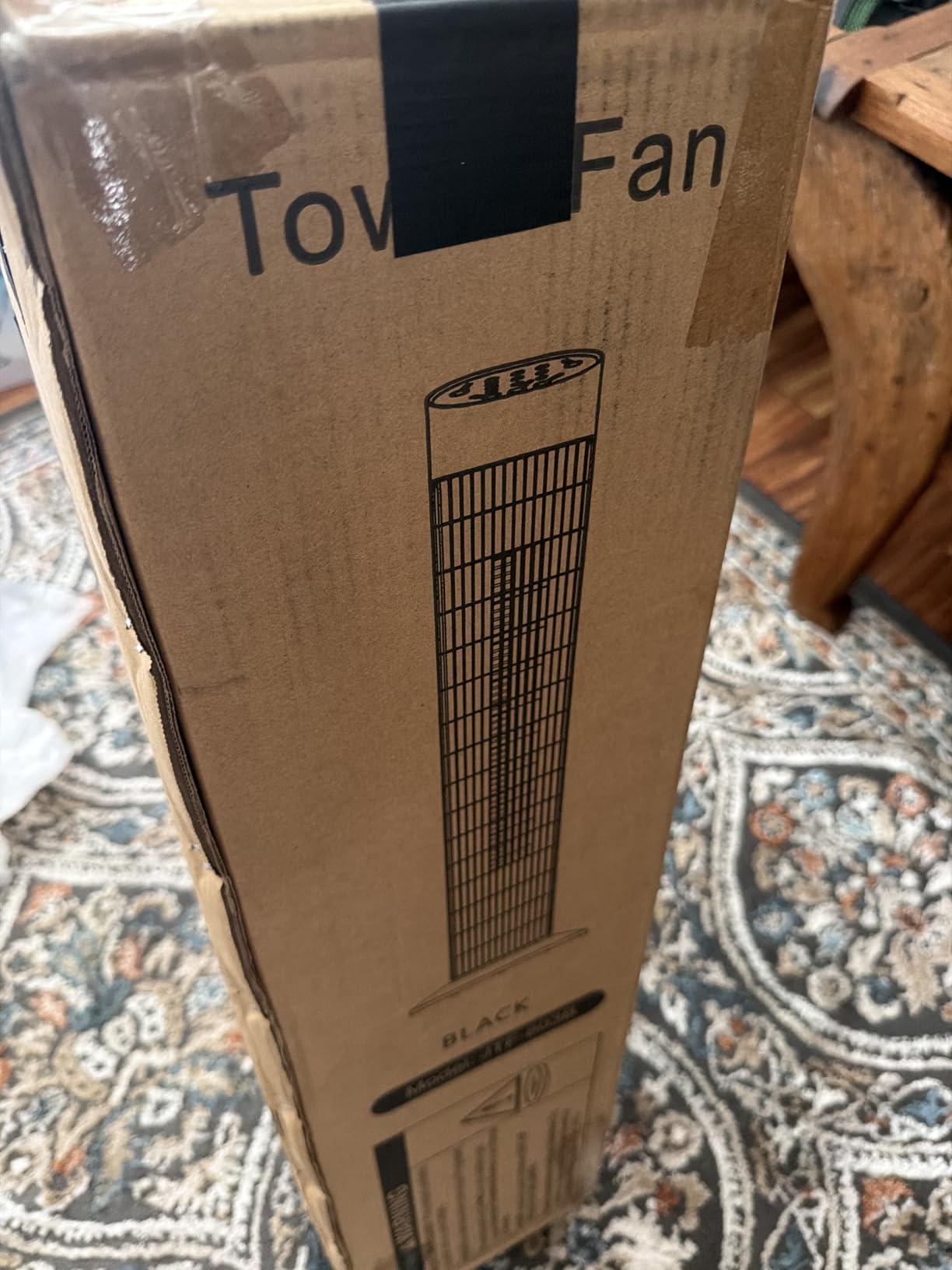 Uthfy Tower Fan with Remote, Portable 120° Oscillating Standing Fan, 3 Speeds & 3 Modes, 7.5H Timer, Fans That Blow Cold Air for Bedroom, Living Room, Office, White customer photo 1